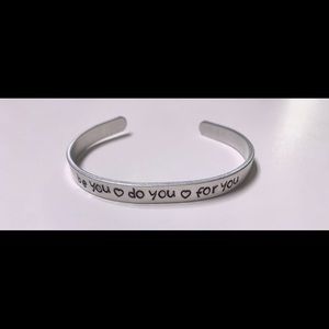 Hand stamped 1/4” x 6” skinny cuff bangle